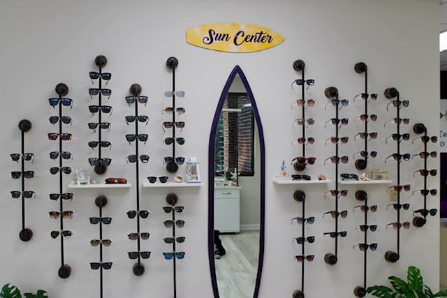 Photo of our eye glasses display area.